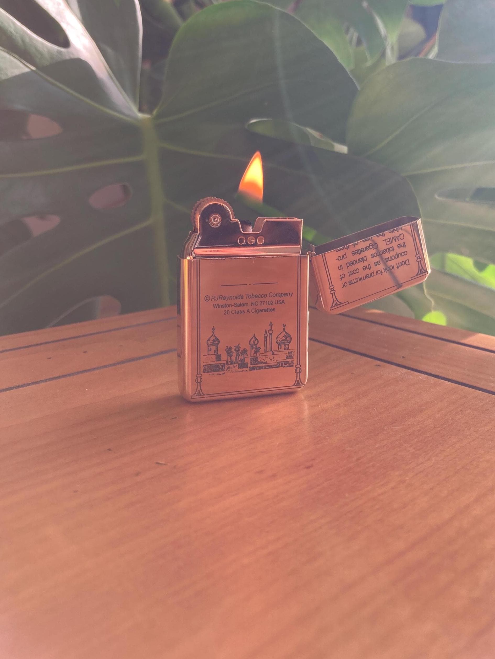 Vintage Lighter Engraved Marlboro Camel Cigarette Windproof Petrol Retro Zippo Style Exquisite Brass Kerosene Custom Windproof Vintage Gift