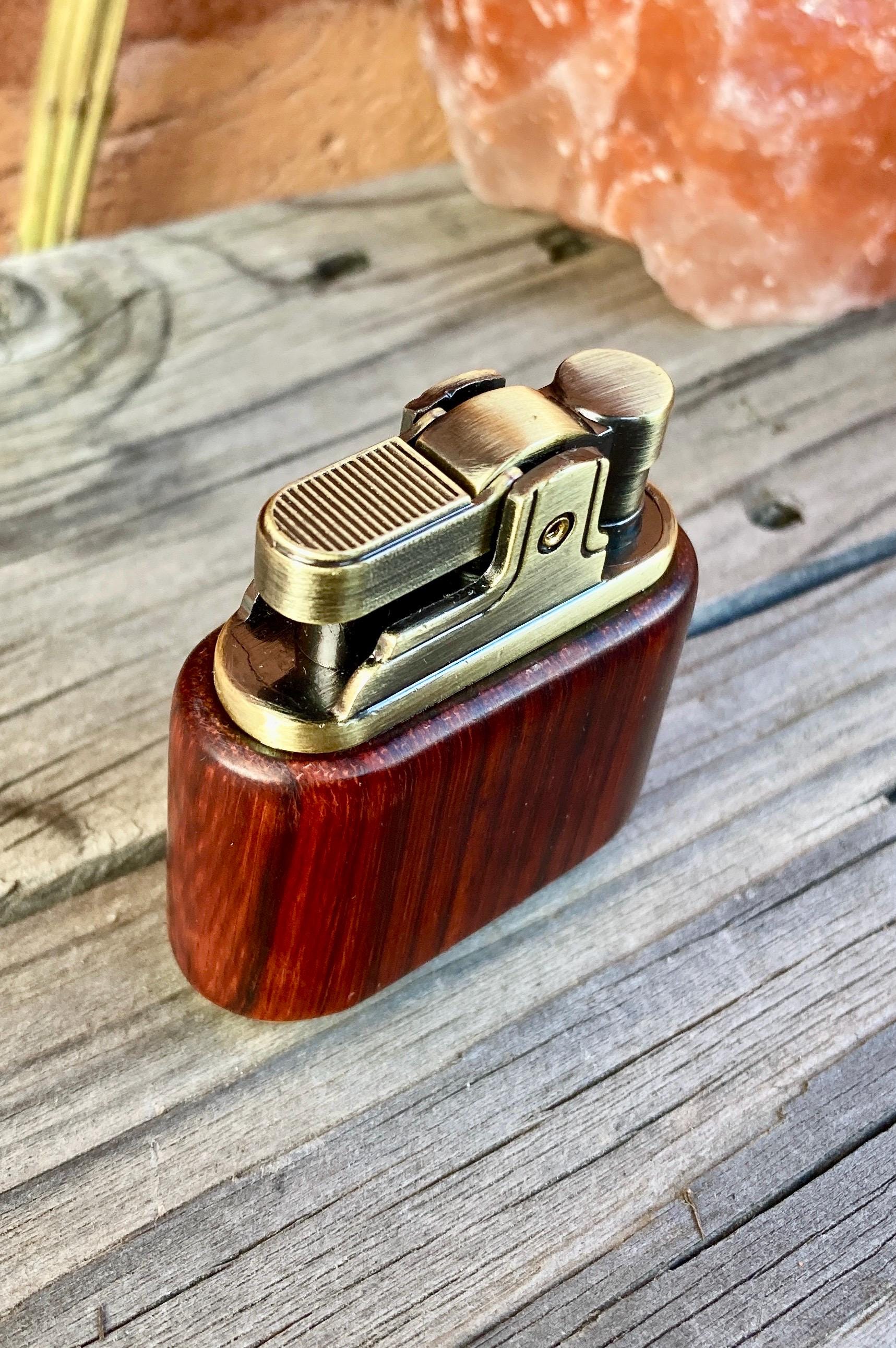 Handmade Vintage Wooden Lighter, Original Gift for Men, Personalized Lighter, Unique Gift, Refillable, Unique Accessory, Luxury and Cool