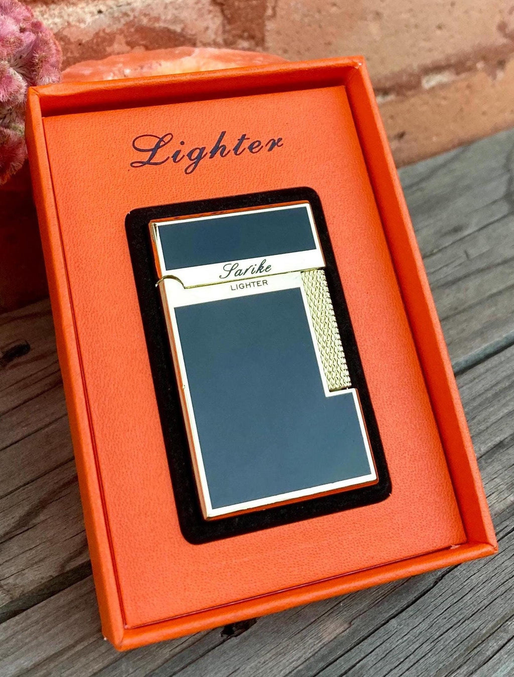 Adjustable Windproof Wheel Lighter, Premium Model, Unique Gift, Collection, Side Ignition Lighter, Dual Flame, Refillable