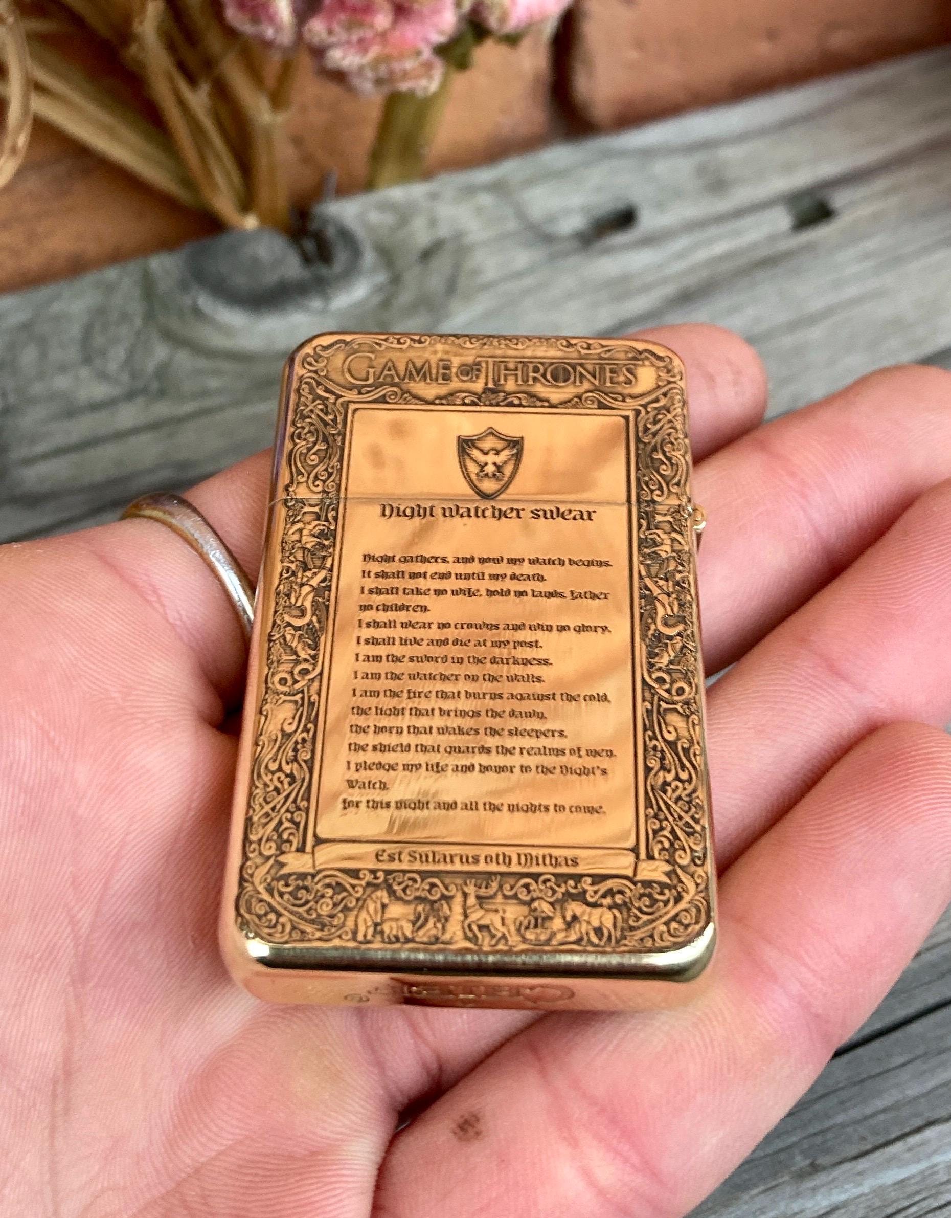 Engraved Vintage Game of Thrones Lighter Windproof Cigarette Retro Zippo Personalized Gift Collector's Accessory Collection