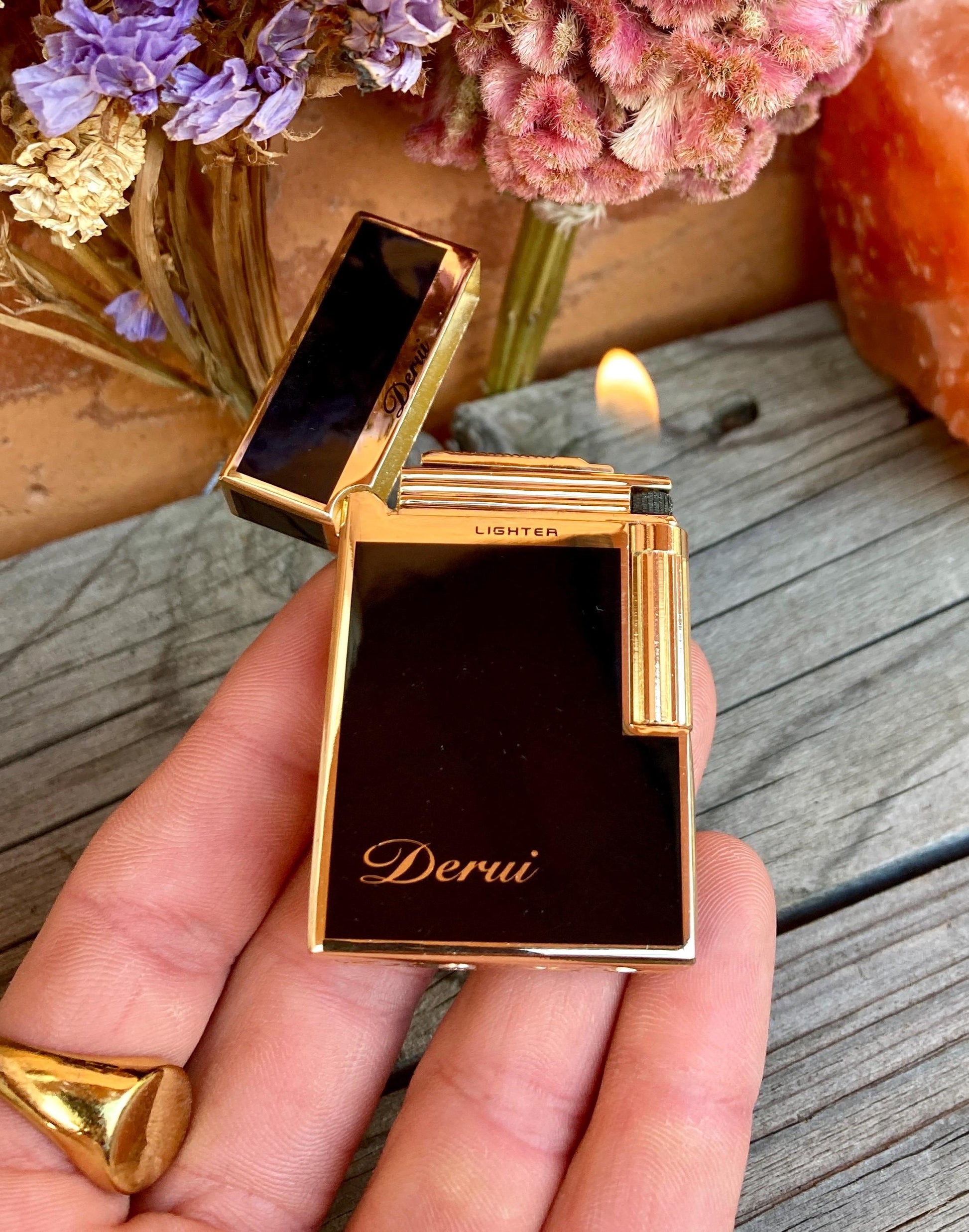 Vintage Collectible Gas Lighter, Personalized, Old School, Plated