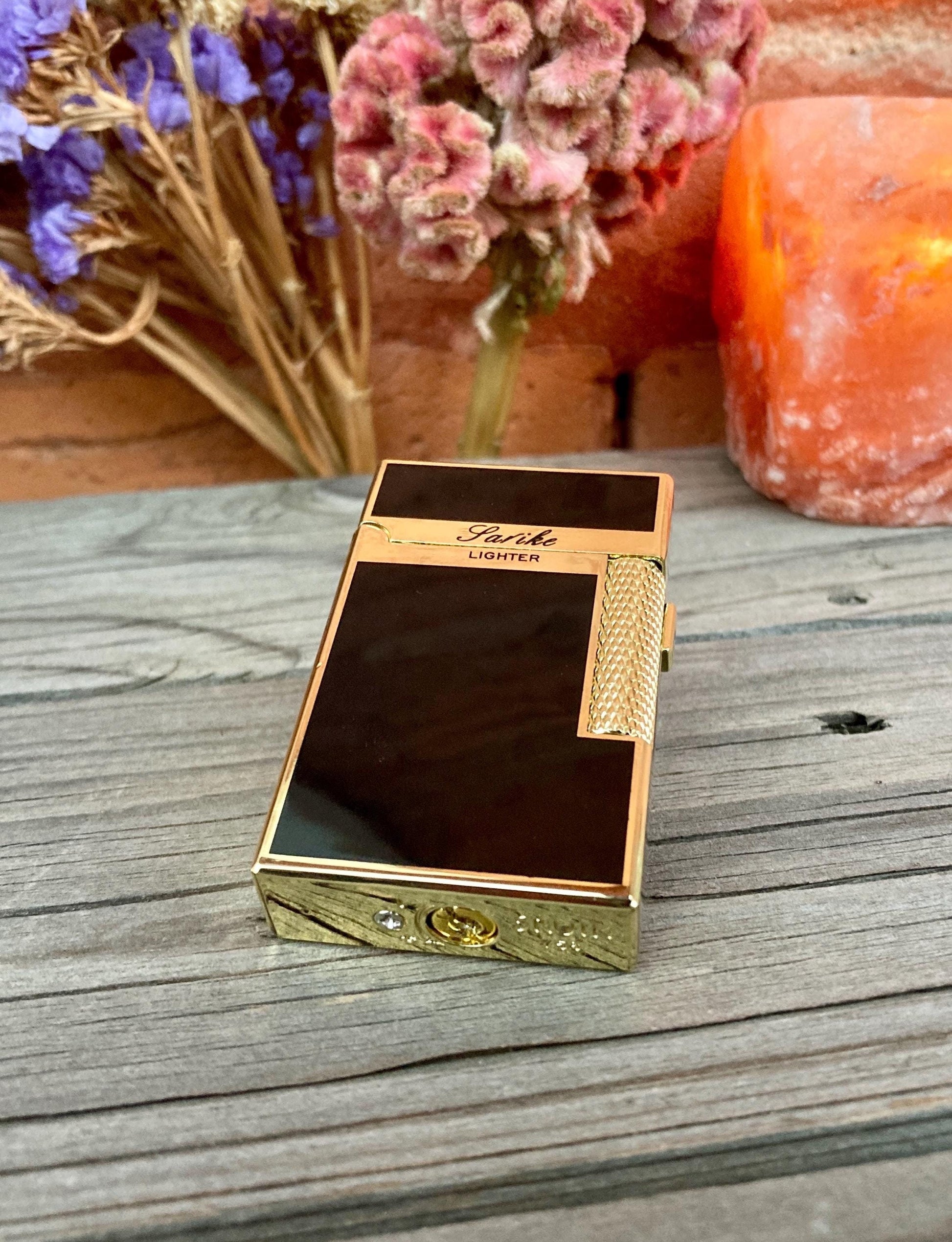 Adjustable Windproof Wheel Lighter, Premium Model, Unique Gift, Collection, Side Ignition Lighter, Dual Flame, Refillable