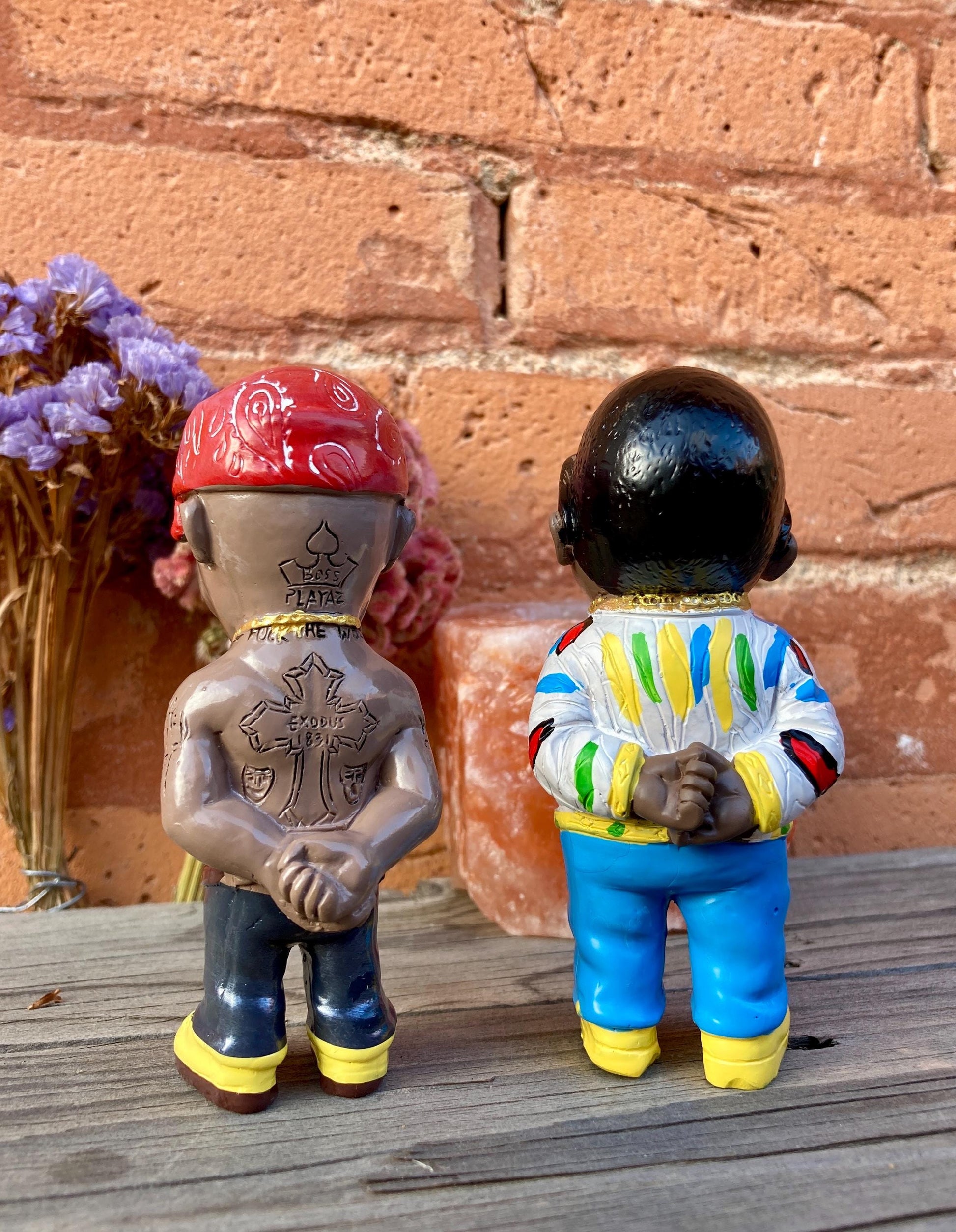 Handmade Tupac Figurine Collectible Item Statue Hip-Hop Sculpture Tupac Biggie Music Lover Gift Home Decoration Miniature Rap