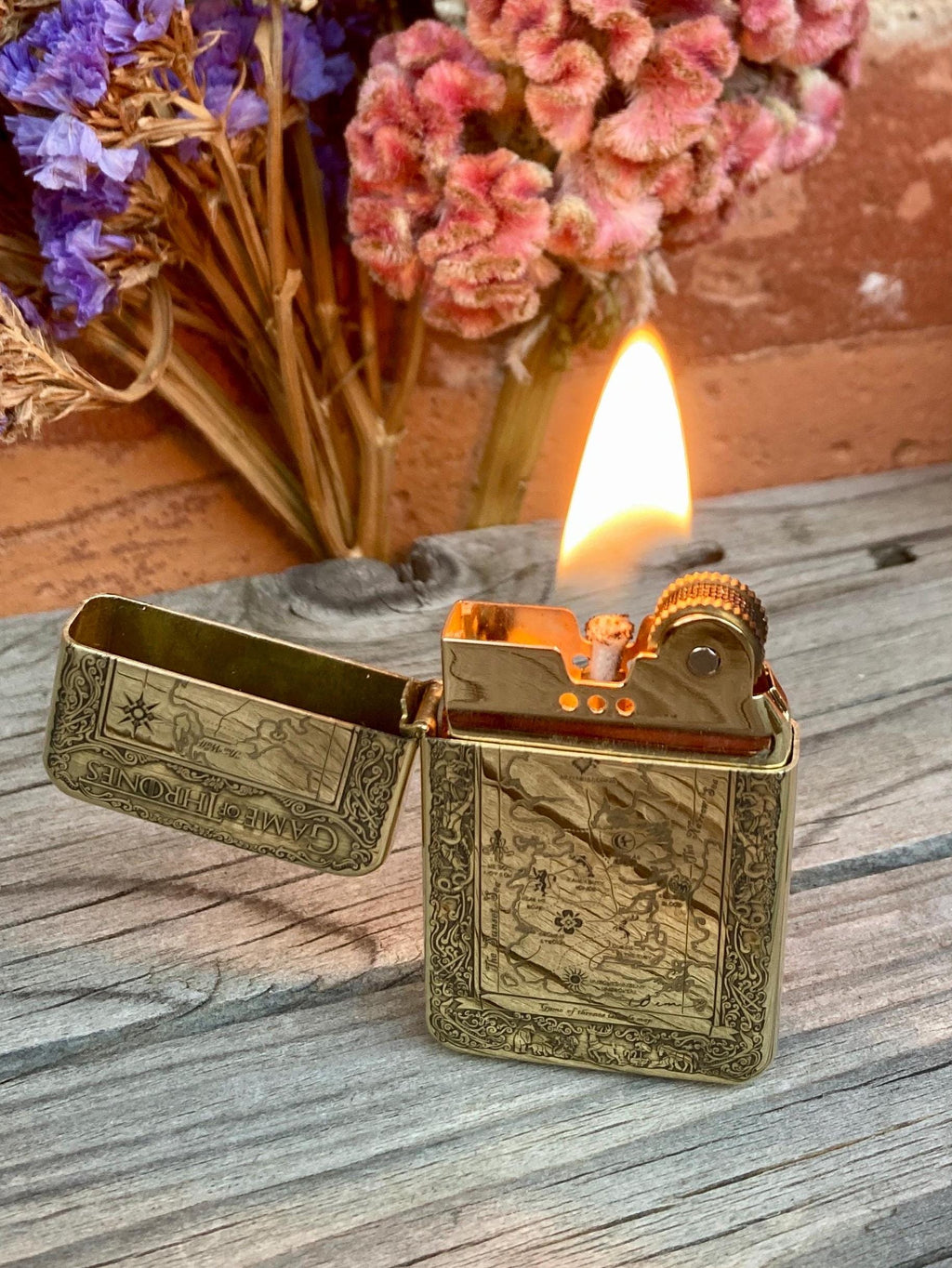 Engraved Vintage Game of Thrones Lighter Windproof Cigarette Retro Zippo Personalized Gift Collector's Accessory Collection
