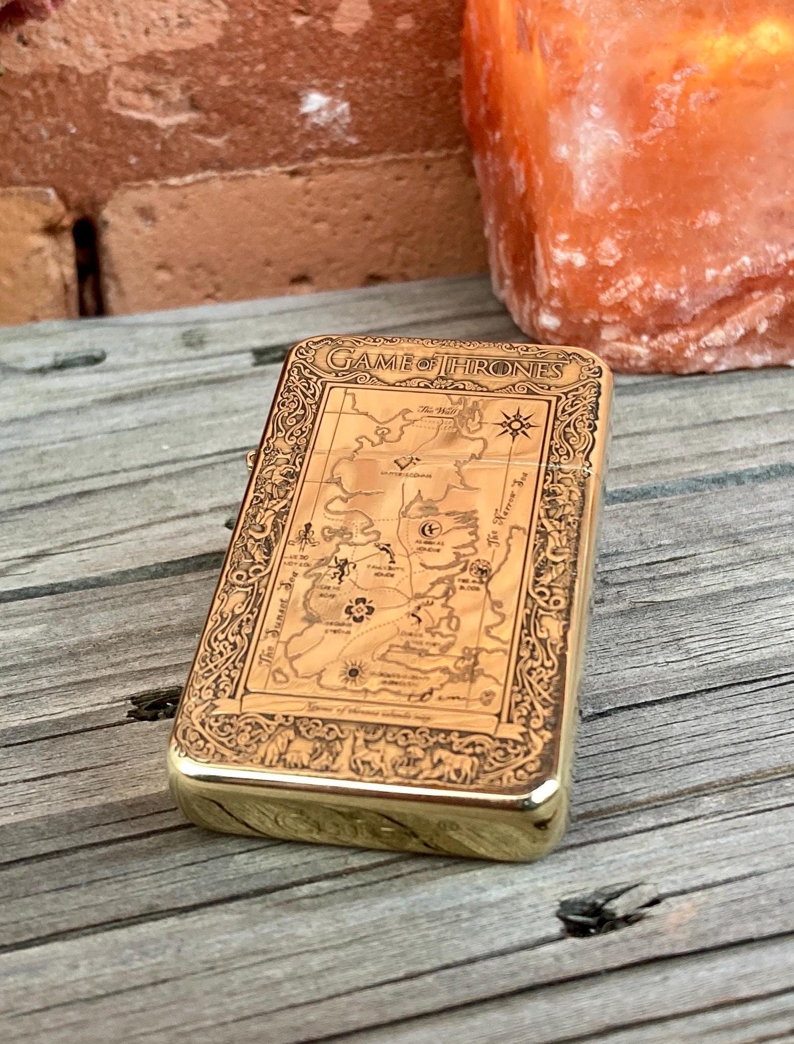Engraved Vintage Game of Thrones Lighter Windproof Cigarette Retro Zippo Personalized Gift Collector's Accessory Collection