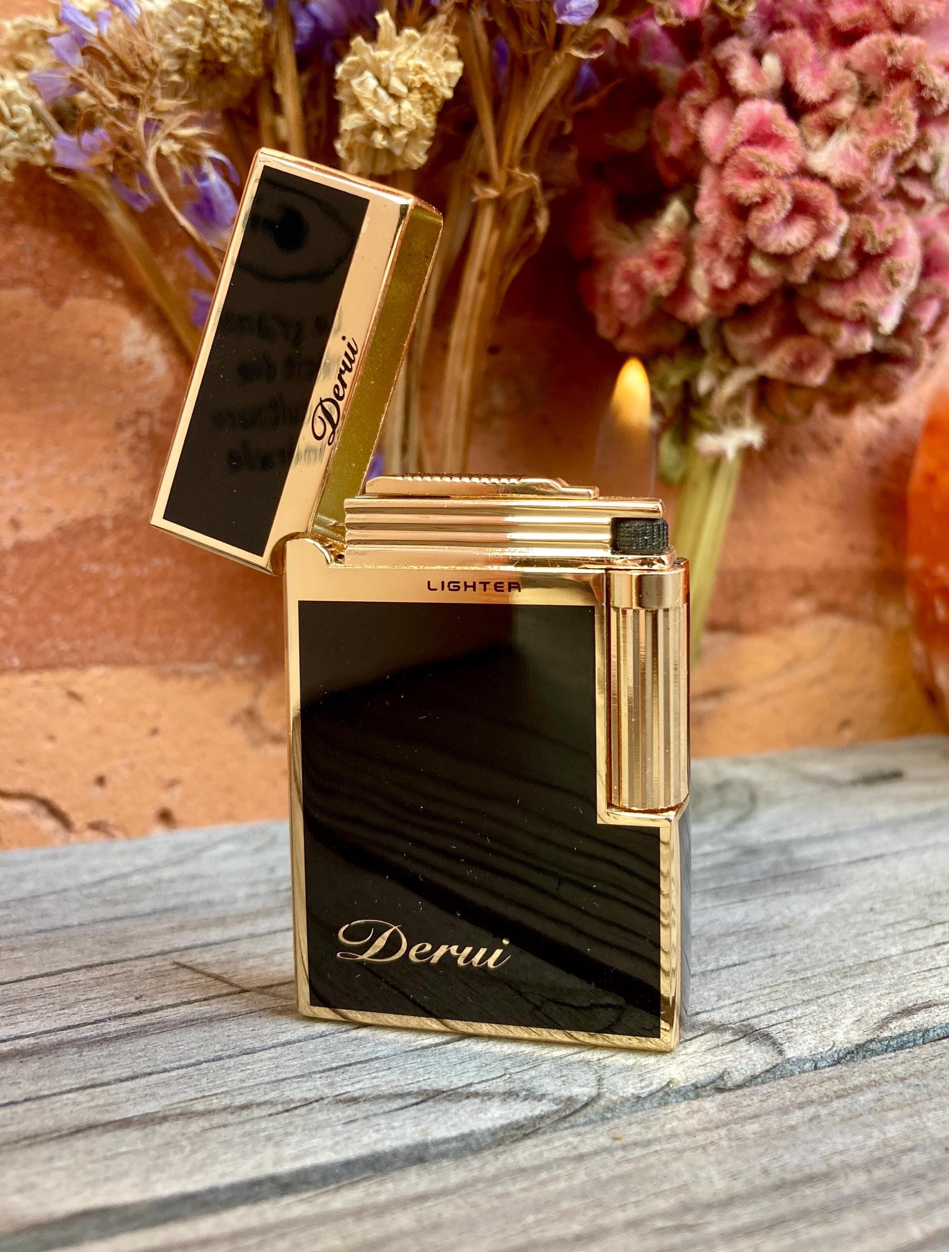 Vintage Collectible Gas Lighter, Personalized, Old School, Plated