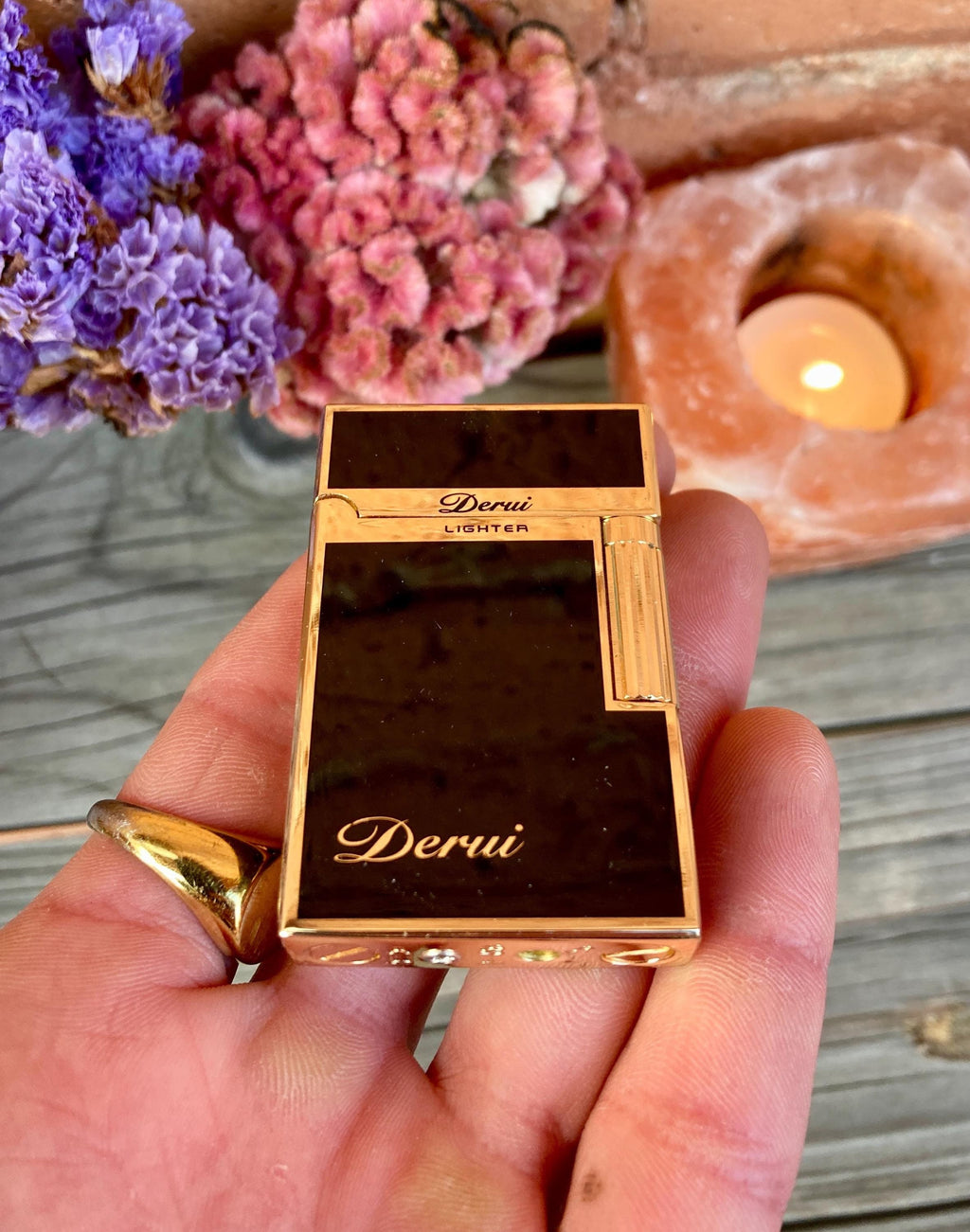 Vintage Collectible Gas Lighter, Personalized, Old School, Plated