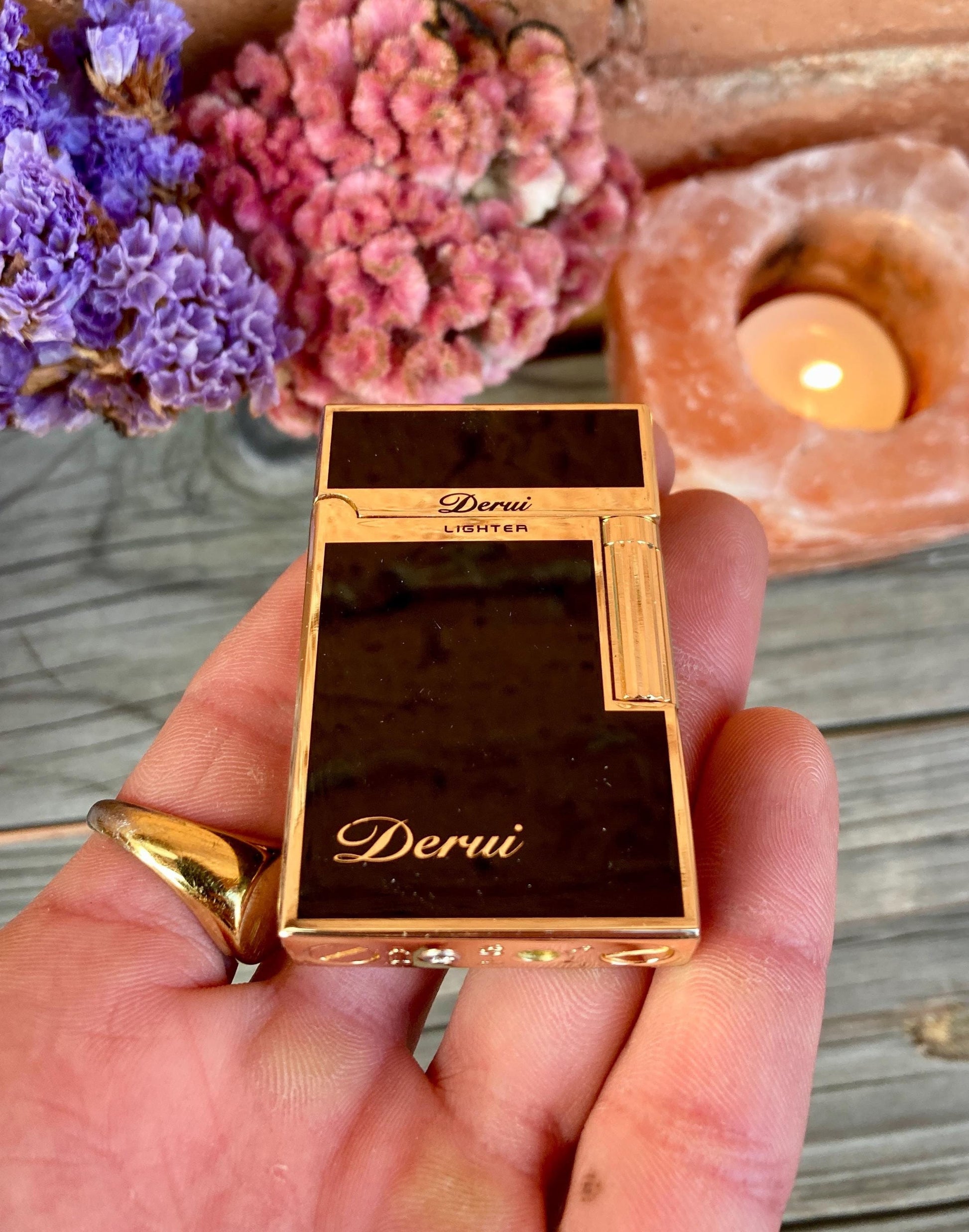 Vintage Collectible Gas Lighter, Personalized, Old School, Plated