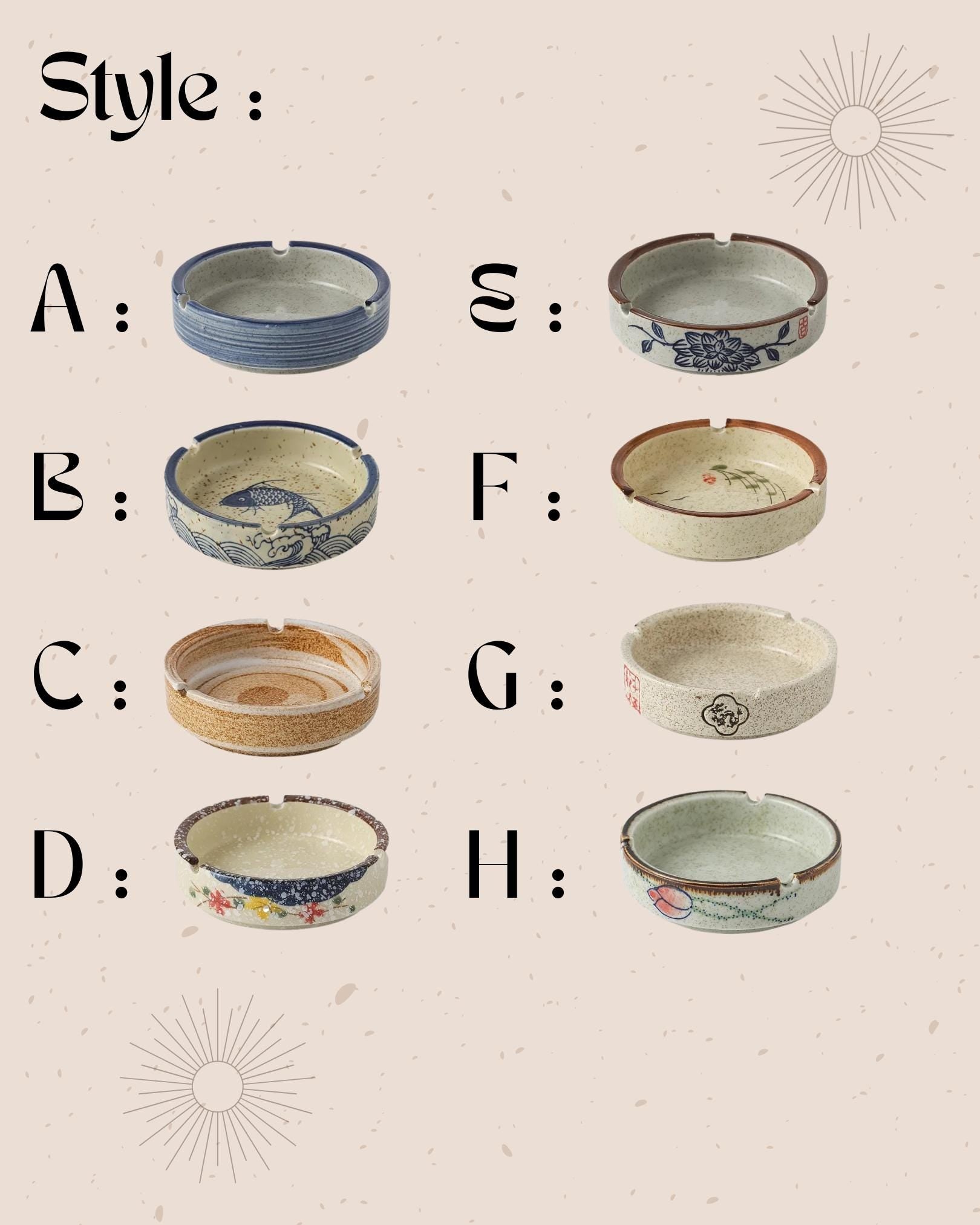Handmade Ceramic Ashtray Vintage Retro Japanese Style Glazed Ashtray Indoor Outdoor Use Elegant Smoking Accessory Gift Home Decor Creative