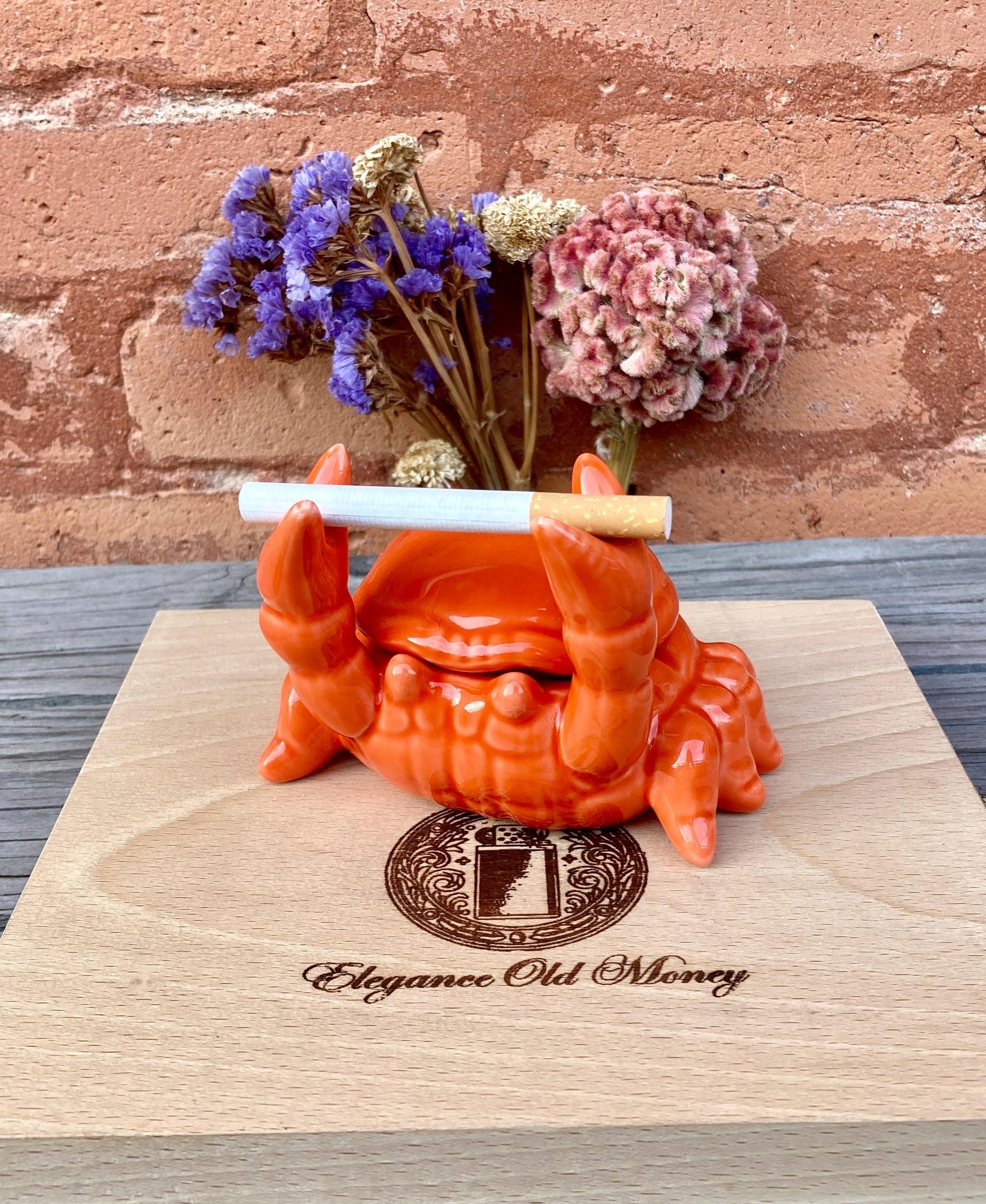 Ceramic Crab Ashtray Unique Design Decorative Gift Handcrafted Coastal Beach Home Decor Ceramic Home Decor Smoke Accessories