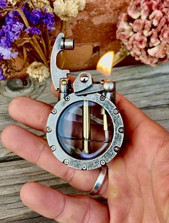 Lighter Steampunk Nautical Porthole Vintage Windproof Oil Lighter Unique Gift Collectible Gift for Men Collectors Enthusiasts
