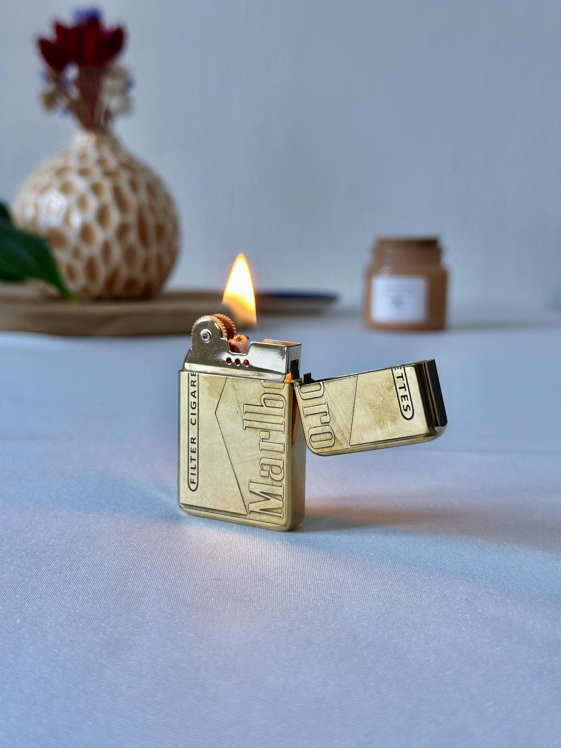 Lighter Engraved Marlboro Vintage Cigarette Windproof Petrol Retro Zippo Style Exquisite Brass Kerosene Custom Windproof Gift Camel